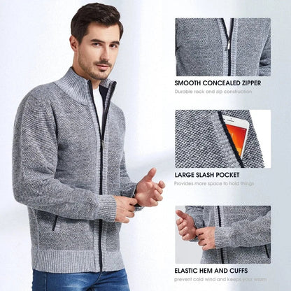 ✨Nytt i sortimentet✨ Stickad cardigan – vinterrock för herr