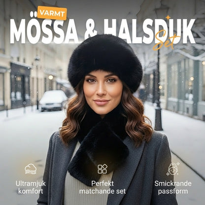 🔥 VINTERSÄLJ 50% RABATT! ❄️ Fluffig Pälskeps – Varm Vinterkeps + Gratis Matchande Halsduk (Endast 7 Kvar) ⏰