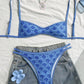 Boho-printad ryggfrigivande bikini