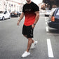 🔥🎁Nyhet 50 % RABATT🔥😎Herrset med t-shirt och shorts i gradientfärg