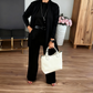 💥Julrea 50% Rabatt💥Elegant Tre-delat Set: Lång Kofta, Topp och Byxor