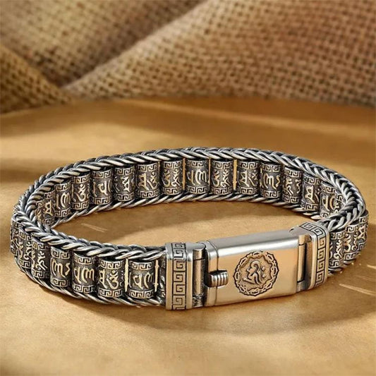 💎 60% RABATT! 💎 Tibetanskt bönehjulsarmband – 925 sterlingsilver, lyckobringare och alla hjärtans dag-present