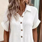 👚 60% RABATT! ✨ Knäppt Kortärmad Skjortklänning med Ficka för Kvinnor – Avslappnad Passform, Lätt Tyg & Perfekt för Sommar ☀️