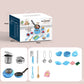 👧🏻 60% REA NU! 🎁 Mini-Köksleksak 22-delars Set - Äkta Ljud & Belysning, Perfekt Present för Barns Kreativa Lek 🍳✨
