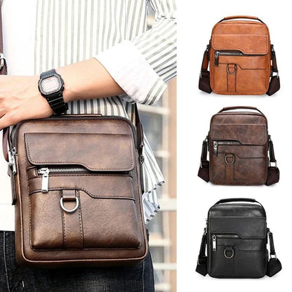 💼 56% RABATT NU!🚶‍♂️ Affärsmän Casual Crossbody Väska – Vattenresistent PU Läder – Praktisk Axel Messenger Väska 🌧️