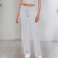 🌸 60% rabatt på nya produkter  💖Casual enfärgad T-shirt & byxor med raka ben för kvinnor