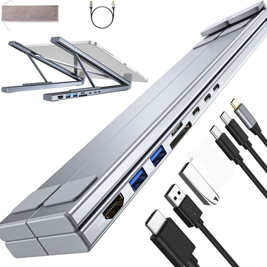 💻 56% RABATT 🔌 | USB-C Dockningsstation med Laptopställ – 8-i-1, 4K HDMI & Snabbladdning