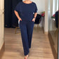 💥Julrea 50% Rabatt💥Elegant Tre-delat Set: Lång Kofta, Topp och Byxor