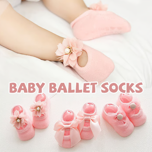 🥰 Södra Bebis Ballettsockor med Antislip-Sulor | Snuggliga & Säkra för Första Stegen 👶