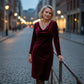 👗Damklänning med Glittrande Långa Ärmar✨