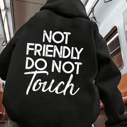 Oversized Huvtröja Unisex med “Not Friendly“ Tryck