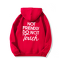 Oversized Huvtröja Unisex med “Not Friendly“ Tryck