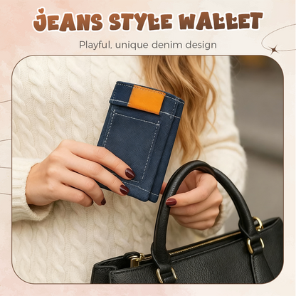 Stilig & Kreativ Mini Jeansformad Plånbok