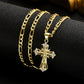 ✝️ 60% RABATT! ✨ Guldkrucifixhalsband – Detaljerat INRI-motiv, justerbar figarokedja och glittrande finish 💛