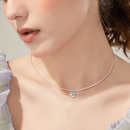 Elegant S925-silver & Moissanit Kollbonskedja