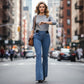 👖✨ 50% RABATT! | Högmidjade Stretchiga Flare-jeans – Slim Fit & Klassisk Flare!
