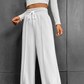 Kvinna's High-Waist Wide-Leg Byxor med Dragkedja