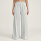 Kvinna's High-Waist Wide-Leg Byxor med Dragkedja