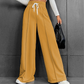 Kvinna's High-Waist Wide-Leg Byxor med Dragkedja