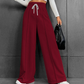 Kvinna's High-Waist Wide-Leg Byxor med Dragkedja