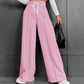 Kvinna's High-Waist Wide-Leg Byxor med Dragkedja