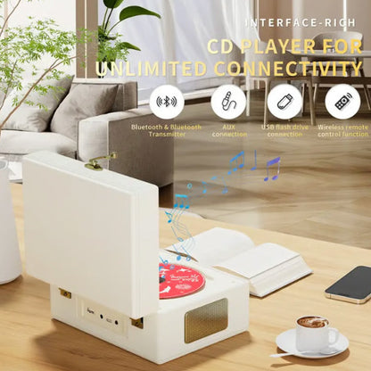 Laddbar CD-spelare med högtalare & Bluetooth-sändare