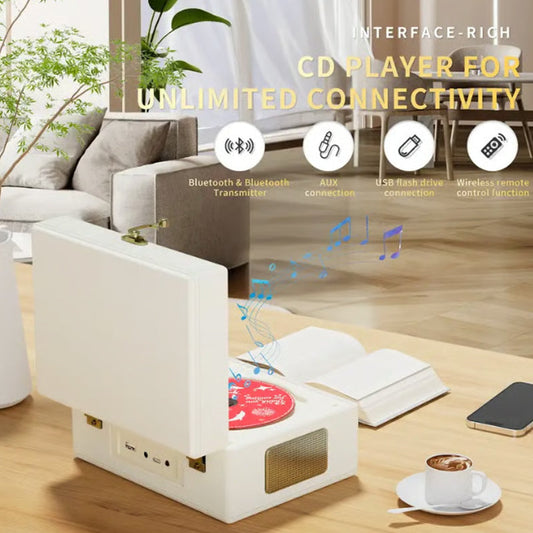 Laddbar CD-spelare med högtalare & Bluetooth-sändare