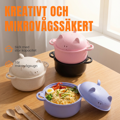 Kreativt och mikrovågssäkert ramenskålsset