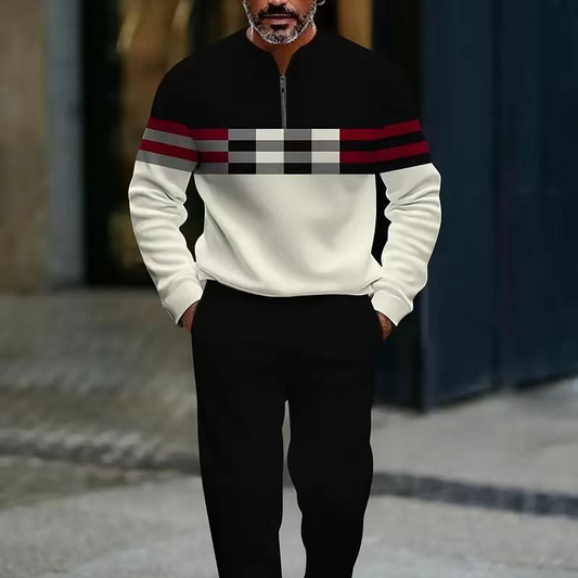 👕 60% RABATT! 🔥 Herrset med Grafiskt Tryck & Byxor – Modern Look, Bekväm Passform & Avslappnad Stil 👖
