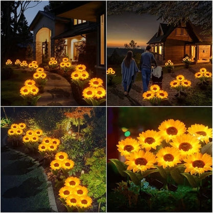 🌻🔥🔥🔥Vanntett solsikkellys med solcellepanel