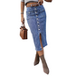 👗 60% RABATT! ⏳ Högmidjad Denimkjol med Knappar Fram – Klädsam A-linje, Justerbar passform & Klassisk stil 💙