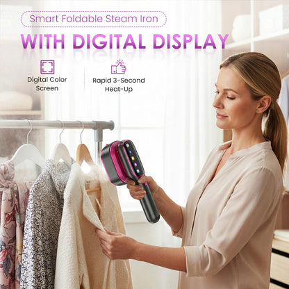 Smart vikbar ångstrykjärn med digital display