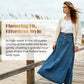 Vintage A-linjeformad Jeanskjol med Knappar