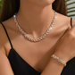 💎 50% RABATT NU! ✨ Justerbart Strass Blad Länk Halsband & Armband Set – Elegant Design, Gnistrande Kristaller & Perfekt Present 🍃