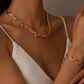 💎 50% RABATT NU! ✨ Justerbart Strass Blad Länk Halsband & Armband Set – Elegant Design, Gnistrande Kristaller & Perfekt Present 🍃