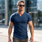 🏋️ 50% RABATT 👕 | Enfärgad Herr-T-shirt – Sportig Slimfit & Unik V-ringning