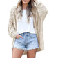 ✨ 50 % RABATT NU! 🧶 Damernas öppen, lösstickad kofta – Boho Pointelle & fladdermansärmar 🍂☕