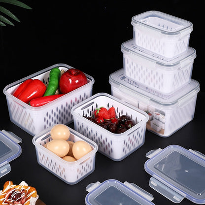 🥡 50% RABATT 💧 | 3-delat Fruktförvaringskärl – Avtagbart Durkslag & Läcksäker Stackdesign