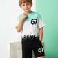 Pojkars 3D-tryckt t-shirt & shorts-set