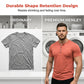 👕 50% RABATT 🔘 | Kortärmad Henley T-shirt – Klassisk Knappstolpe & Andningsbar Premiumblandning