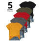 👕 50% RABATT 🌈 | 5-pack Enfärgade T-shirts – Premiumbomull & Tidlös Design✨