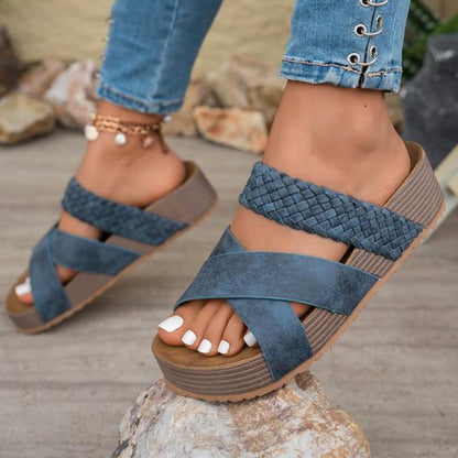 👡 60% RABATT! ☀️ Kilklackssandaler – Dubbla Remmar, Plattform & Perfekt För En Trendig Sommarlook 💃