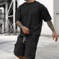 Herrarnas Casual Set med Kortärmat T-Shirt och Shorts