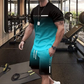 🔥🎁Nyhet 50 % RABATT🔥😎Herrset med t-shirt och shorts i gradientfärg