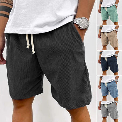🩳 50% RABATT NU! 🌿 Herr Casual Relaxed Fit Shorts med Dragsko – Justerbar Midja, Solid Färg & Lättskött ✨