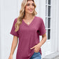 👚 50% RABATT! 🌸 Dam V-ringad Kortärmad Casual T-shirt – Andningsbar, Lätt & Perfekt För En Avslappnad Sommarlook ☀️
