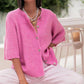 🌸 50 % RABATT NU! 🌸 Kort Knappkofta Dam | Lätt & Elegant Rundhalsad Stickad Topp ✨👚
