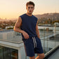 🔥50% RABATT🔥👕 Set med linne och shorts i ledig sportstil för män 🏃‍♂️☀️Sommar sportset till vardag & träning🩳