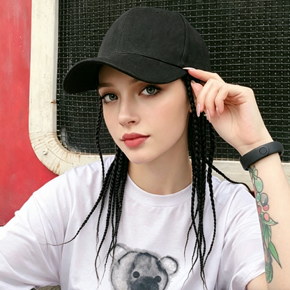 🧢 50 % RABATT NU! 🌬️ Baseballmössa med fäst flätor – 2-i-1-mössa & peruk, realistisk stil och justerbar passform ✨