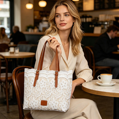 Elegant spetsig shopper-taske med stort utrymme